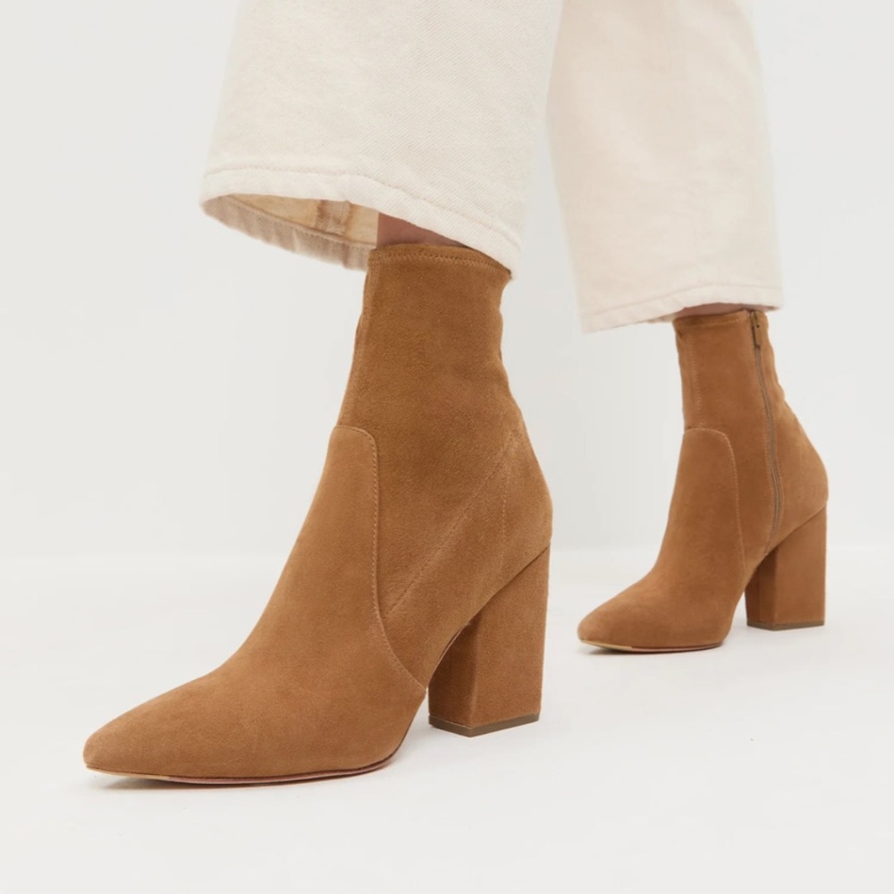 NWOT Loeffler Randall Isla Slim Suede Ankle Boots